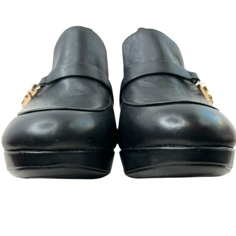 CALVIN KLEIN Pressy Platform Moc Leather Pumps 3" Heel in Black W's Size 7.5M - Picture 8 of 14